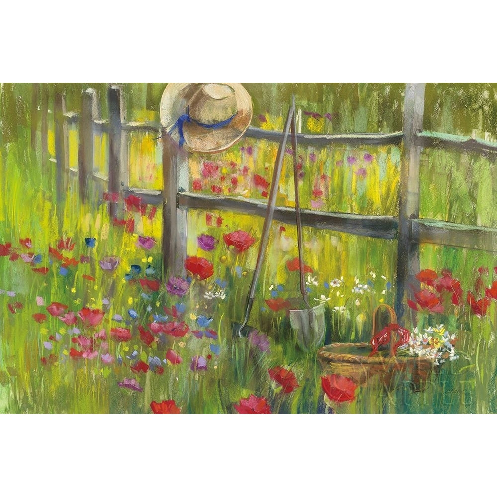 Gardening by the Fence Poster Print by Carol Rowan-VARPDX20971 Image 1