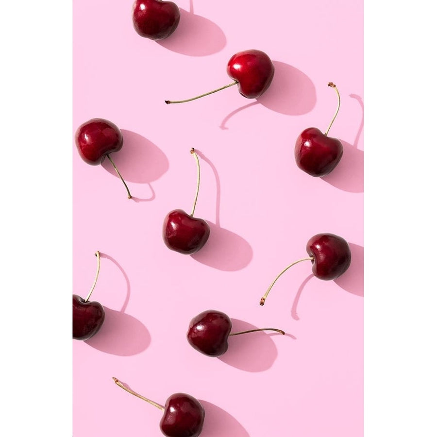 Cherries on pink background Poster Print - 1x Studio III-VARPDX2110344 Image 1