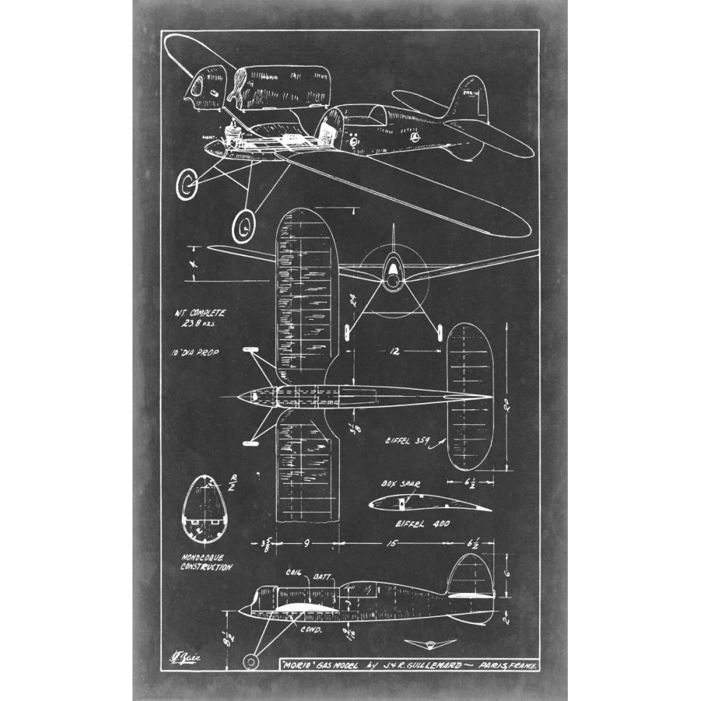 Aeronautic Blueprint II Poster Print - Studio Vision-VARPDX21216Z Image 1