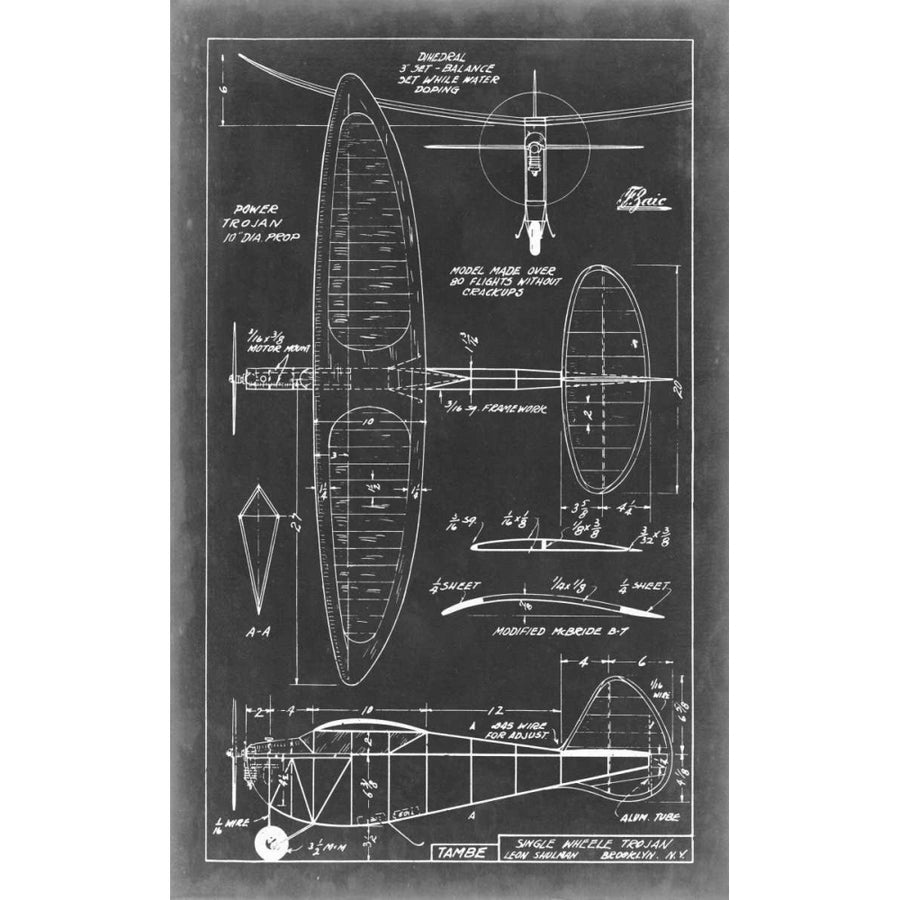 Aeronautic Blueprint I Poster Print - Studio Vision-VARPDX21215Z Image 1