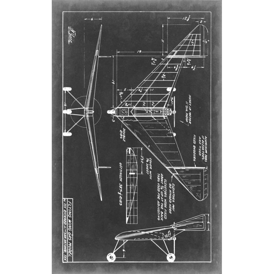 Aeronautic Blueprint V Poster Print - Studio Vision-VARPDX21219Z Image 1