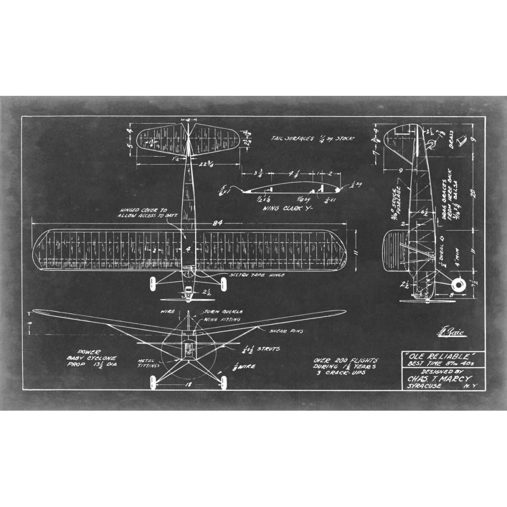 Aeronautic Blueprint VIII Poster Print - Studio Vision-VARPDX21222Z Image 1