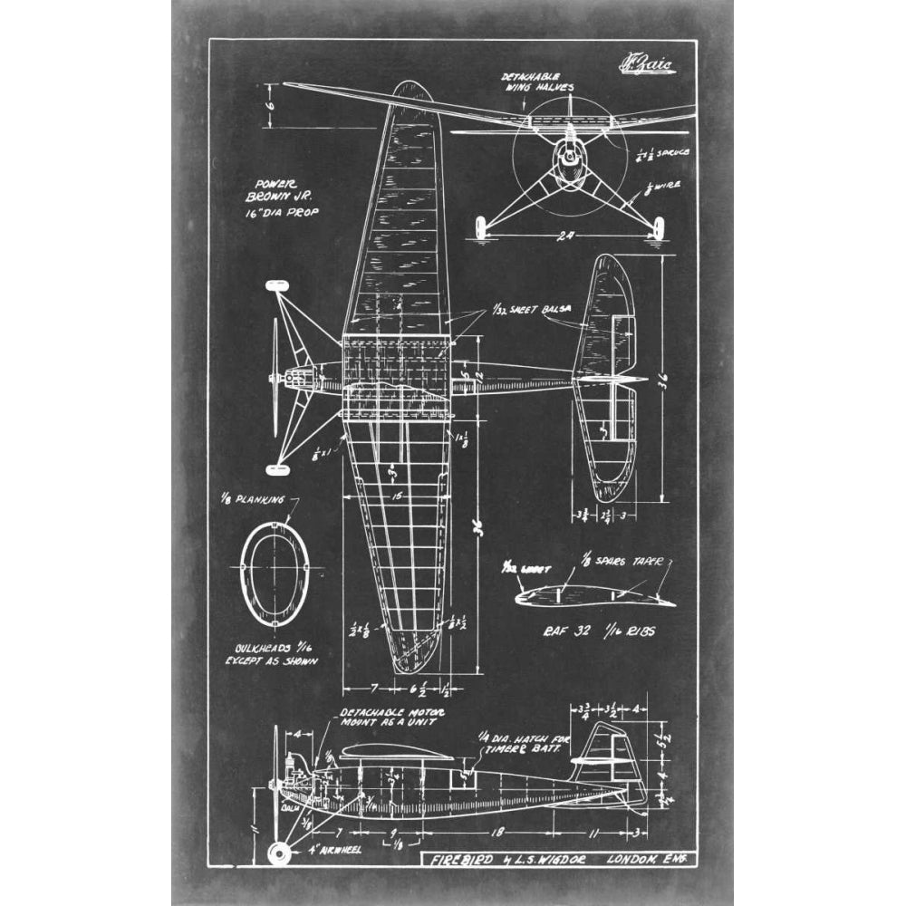 Aeronautic Blueprint IV Poster Print - Studio Vision-VARPDX21218Z Image 1