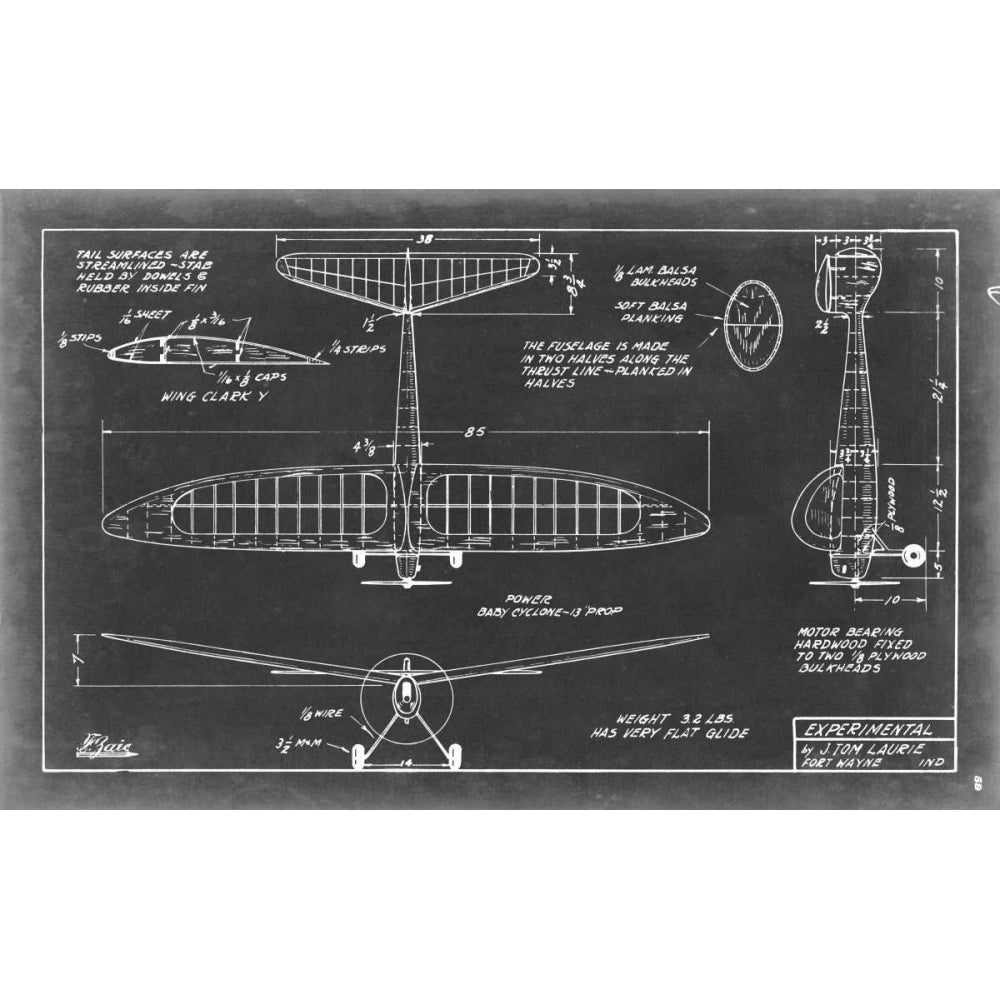 Aeronautic Blueprint VI Poster Print - Studio Vision-VARPDX21220Z Image 1