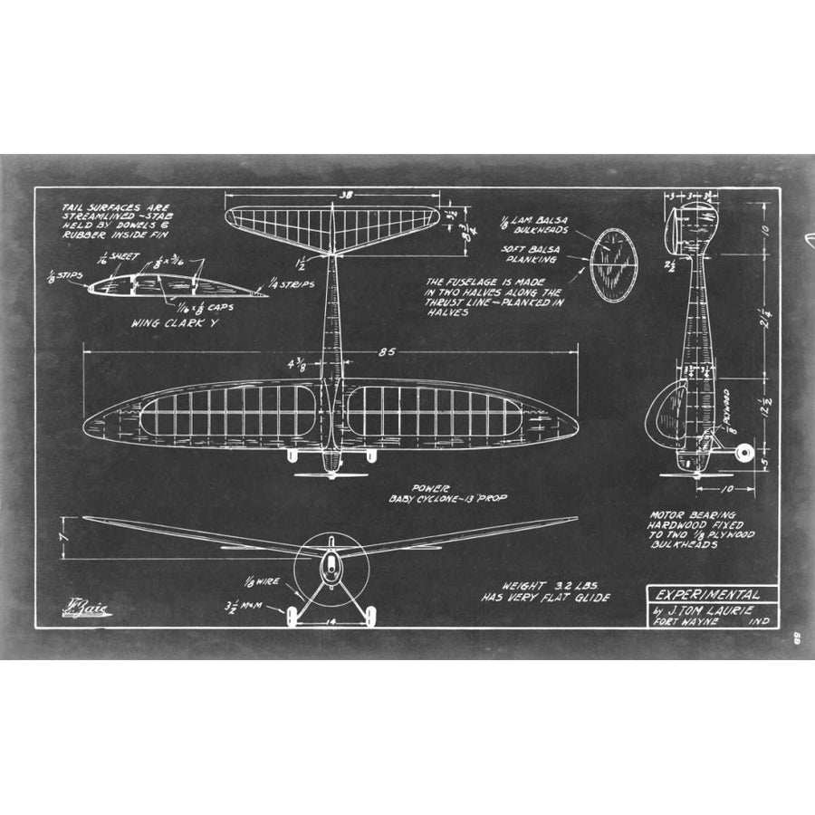 Aeronautic Blueprint VI Poster Print - Studio Vision-VARPDX21220Z Image 1