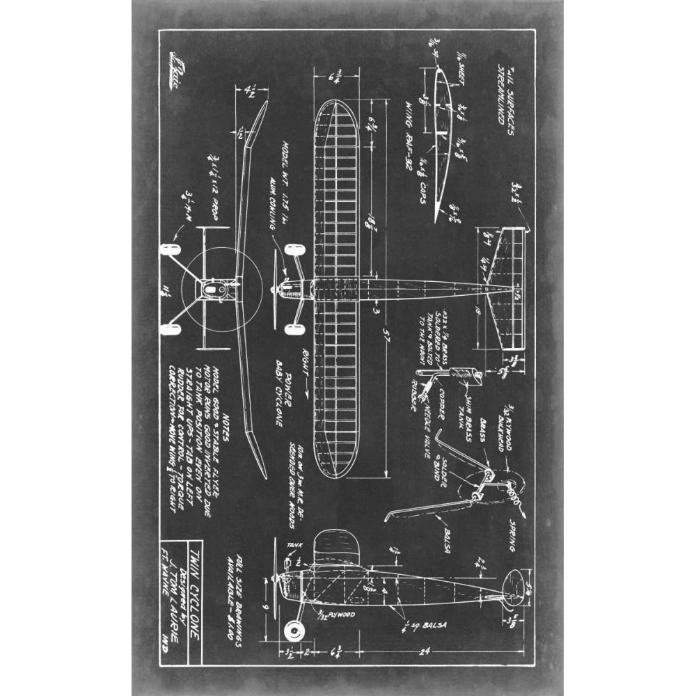 Aeronautic Blueprint VII Poster Print - Studio Vision-VARPDX21221Z Image 1