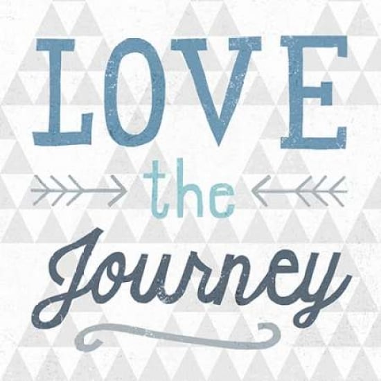 Mod Triangles Love the Journey Blue Poster Print by Michael Mullan-VARPDX22292 Image 1