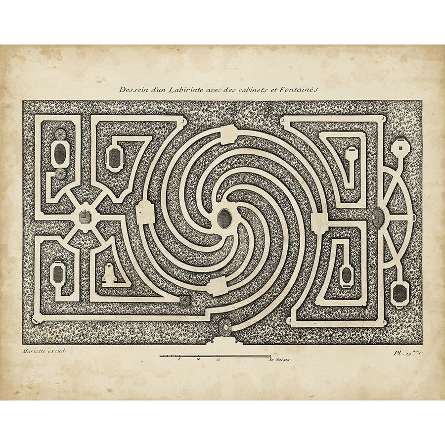 Garden Parterre I Poster Print - Argenville DeZallier d-VARPDX22344Z Image 1