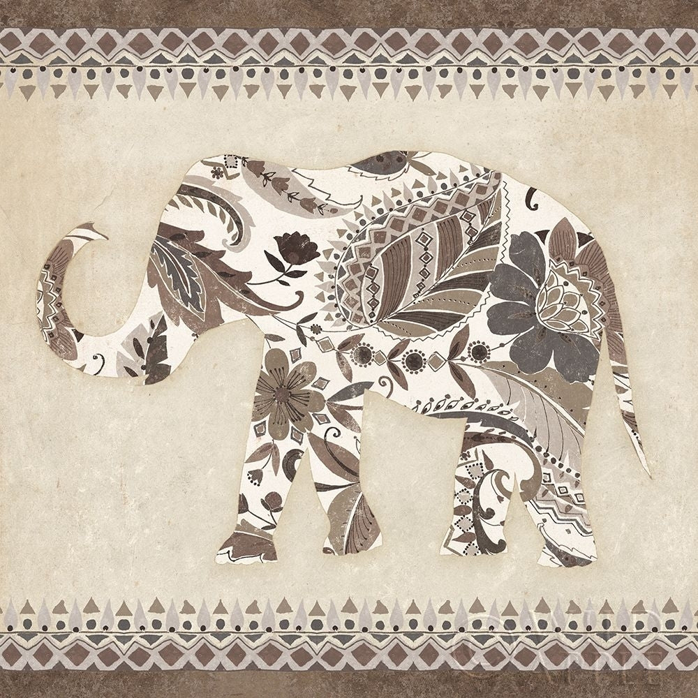 Boho Elephant Ii Neutral Poster Print by Wild Apple Portfolio-VARPDX22455 Image 2