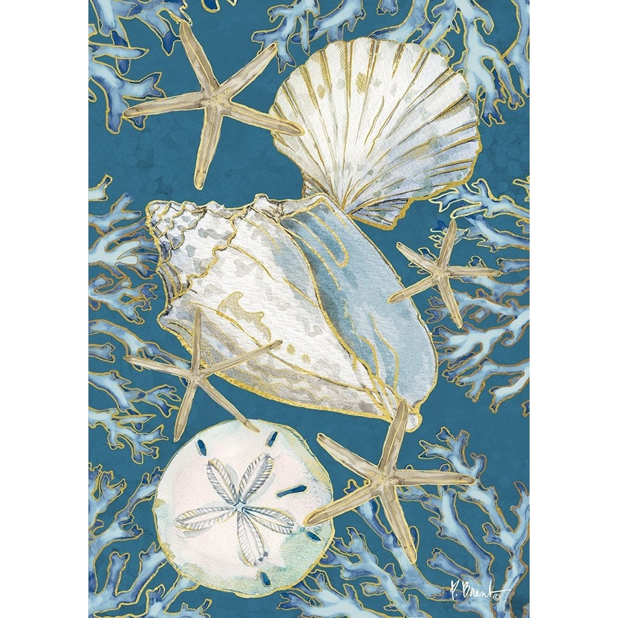 Playa Shells Vertical - Indigo Poster Print - Paul Brent-VARPDX22589A Image 1