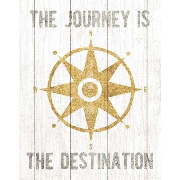 Beachscape IV Compass Quote Gold Neutral Poster Print by Michael Mullan-VARPDX23141 Image 1