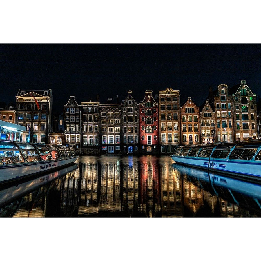 Qdancing Housesq On The Damrak Canal In Amsterdam Poster Print - Eduardo Mosqueira Rey-VARPDX2335229 Image 1