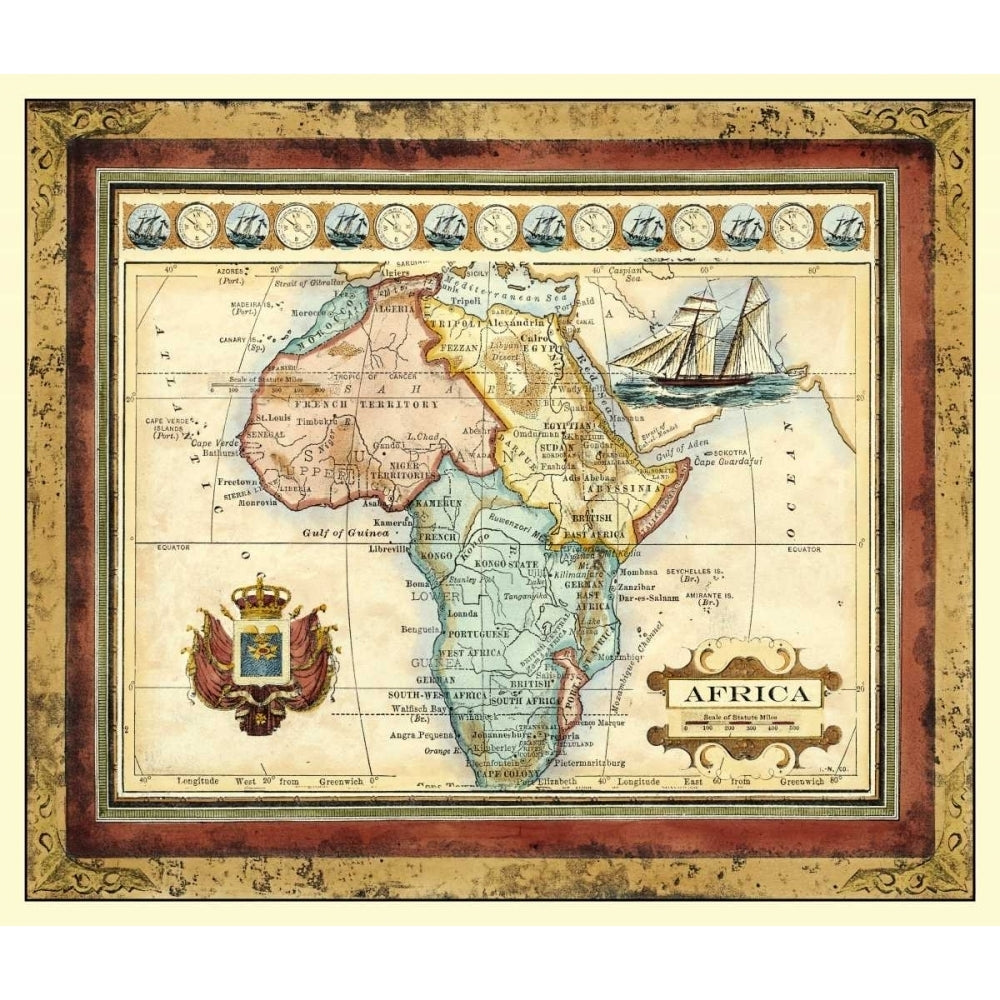 Map of Africa Poster Print - Studio Vision-VARPDX24008Z Image 1