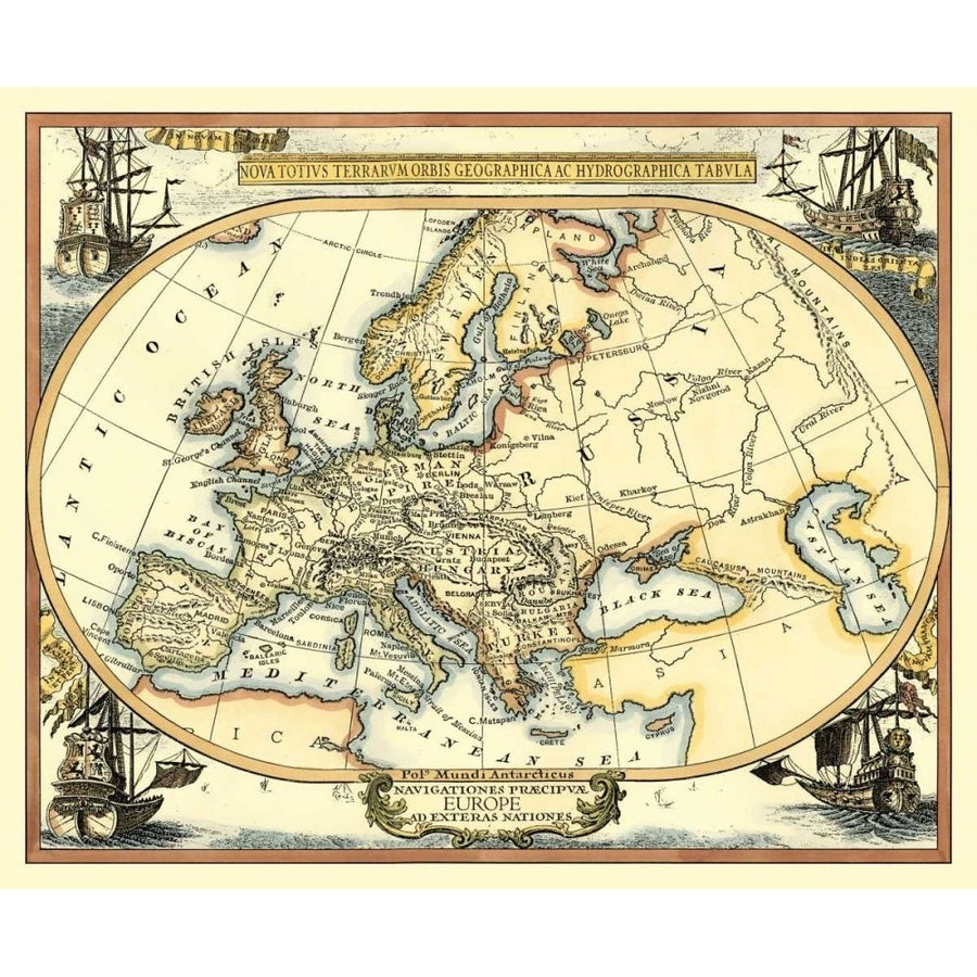 Nautical Map of Europe Poster Print - Studio Vision-VARPDX24029Z Image 1