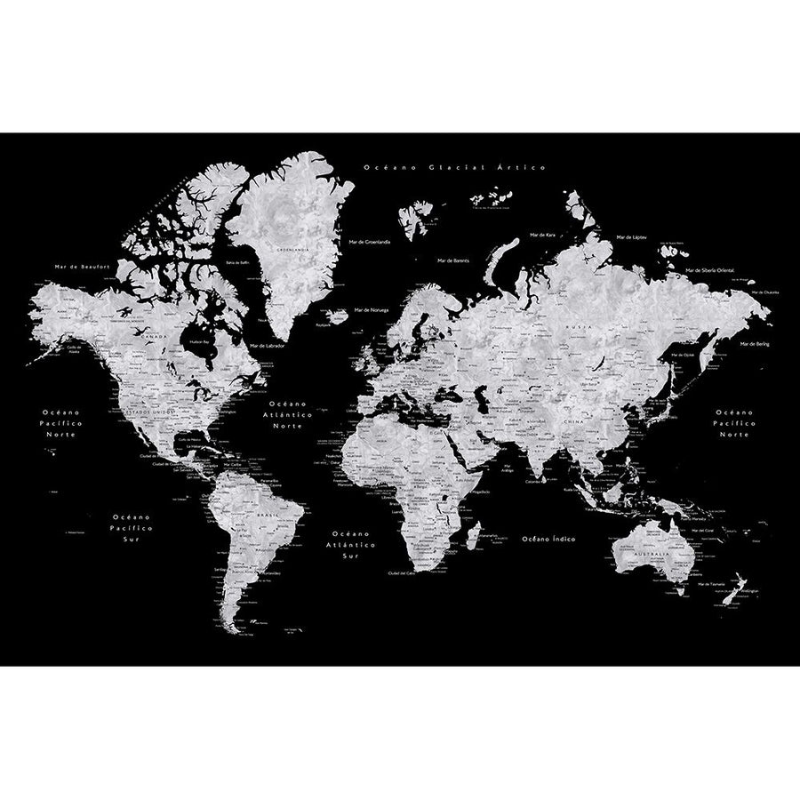 Eban world map in Spanish Poster Print - Blursbyai Rosana Laiz-VARPDX2433613 Image 1