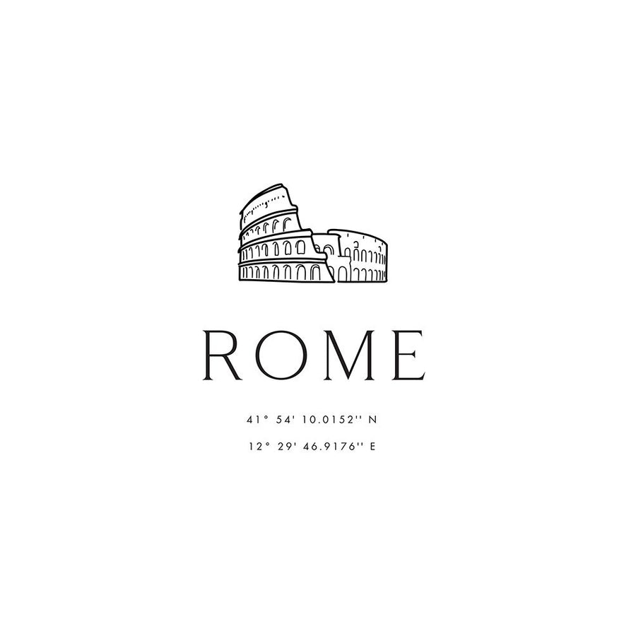 Rome coordinates with Colosseum sketch Poster Print - Rosana Laiz Blursbyai-VARPDX2446349 Image 1