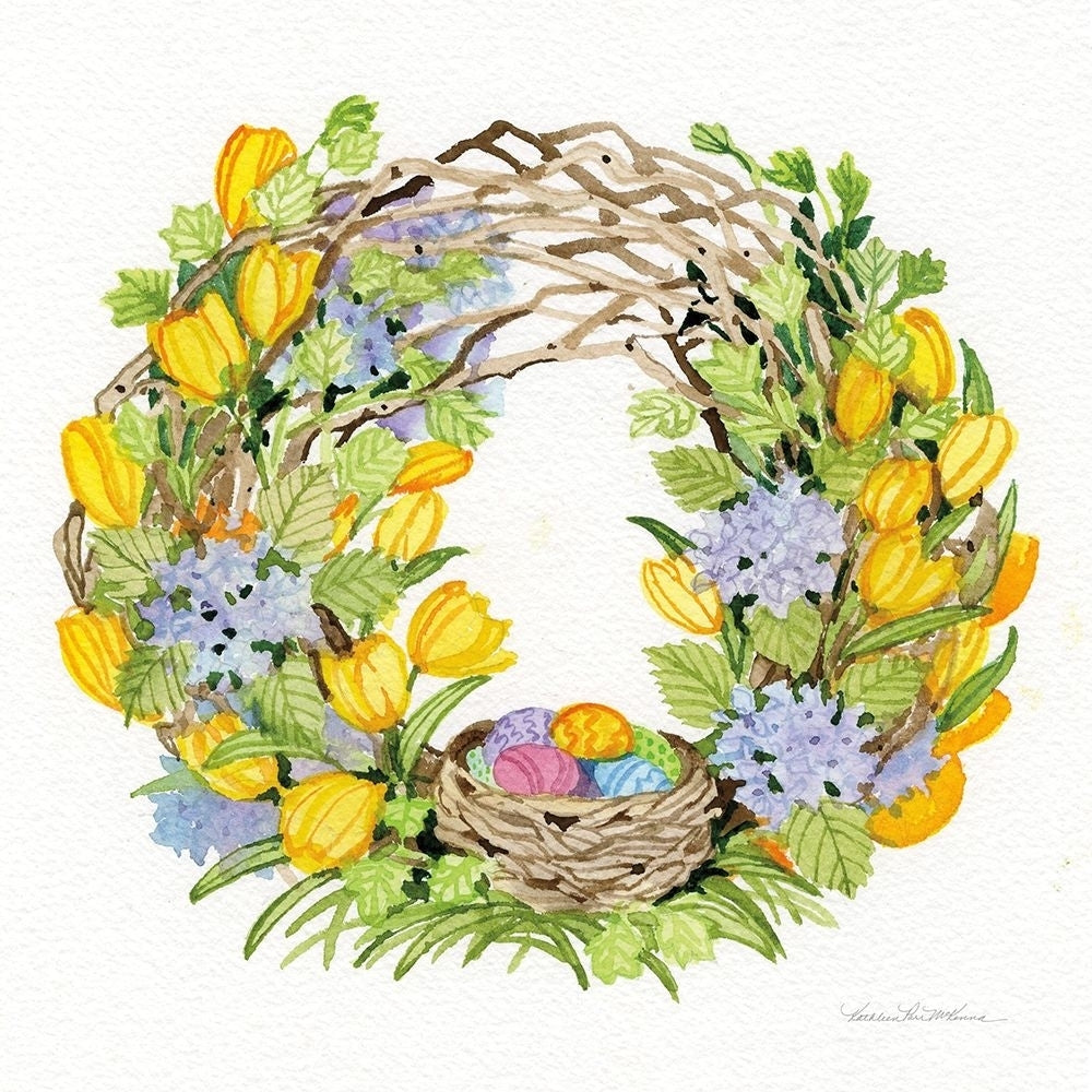 Spring Wreath II Poster Print - Kathleen Parr McKenna-VARPDX24597 Image 1