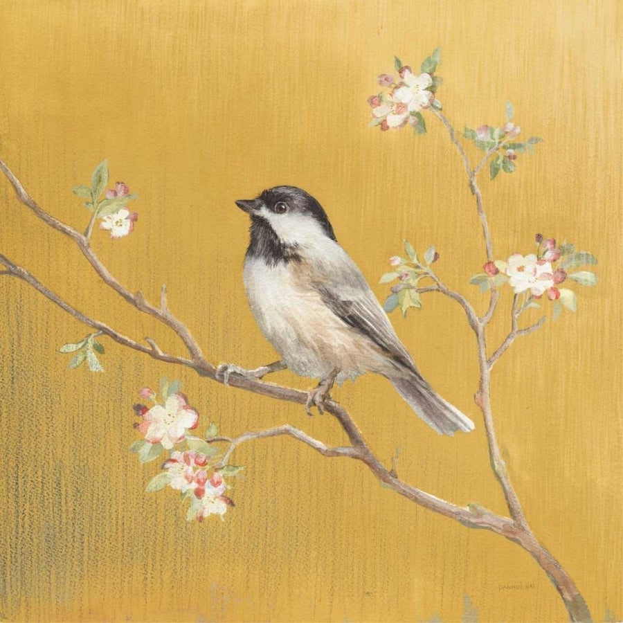 Black Capped Chickadee on Gold by Danhui Nai-VARPDX24626 Image 1