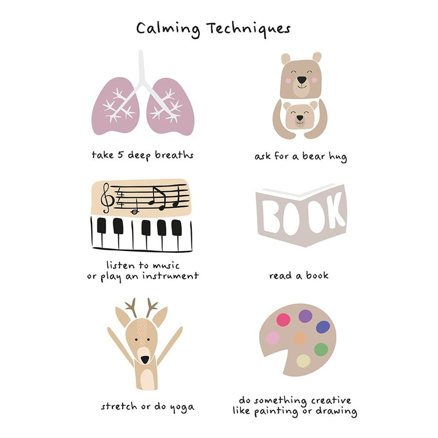 Childrens calming meditation emotions print 2 Poster Print - Sarah Manovski-VARPDX2471107 Image 1