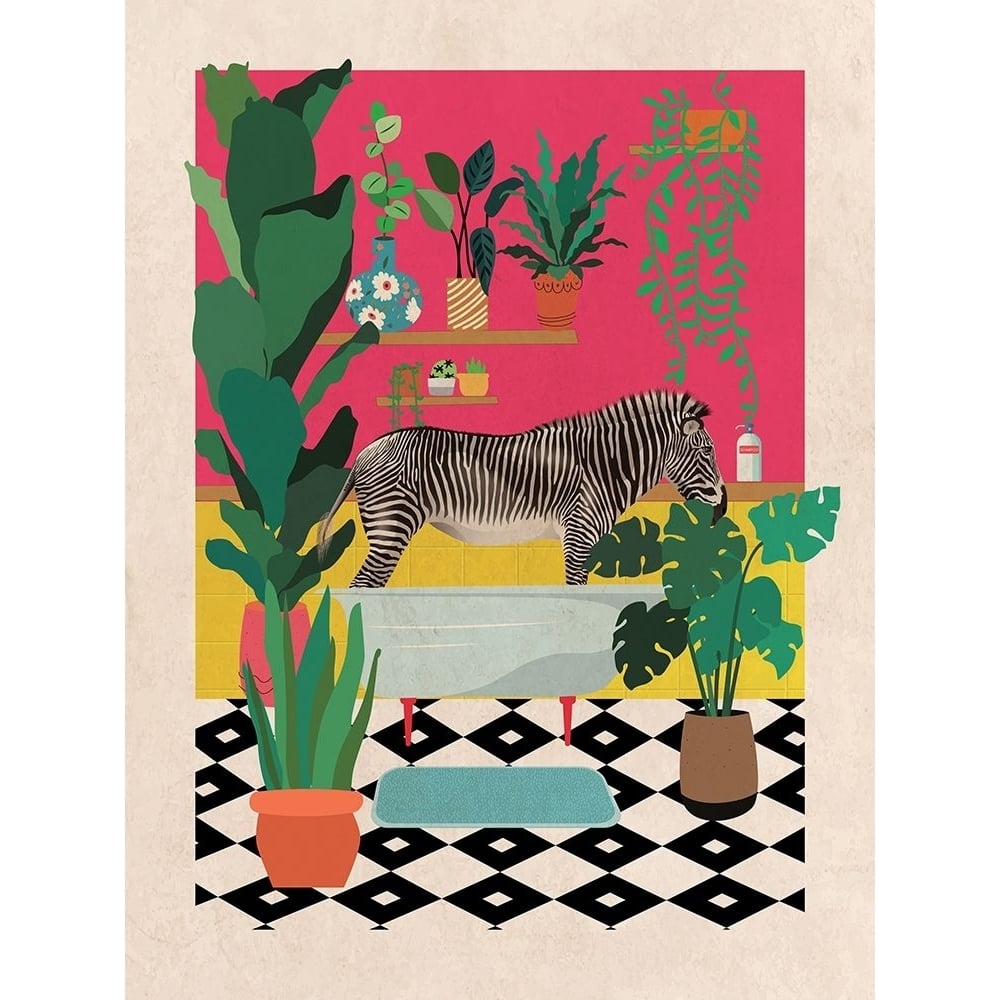 Zebra Bathtime Poster Print - Jon Downer-VARPDX2490747 Image 1