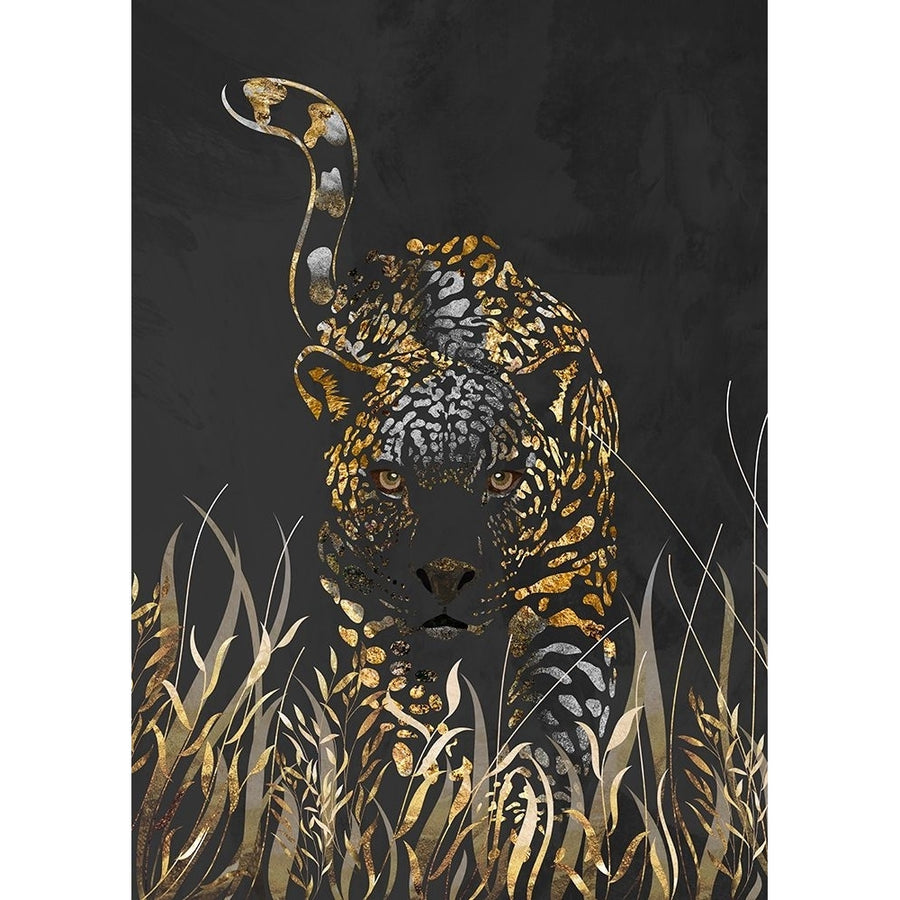 Black gold jaguar in grass Poster Print - Sarah Manovski-VARPDX2494578 Image 1