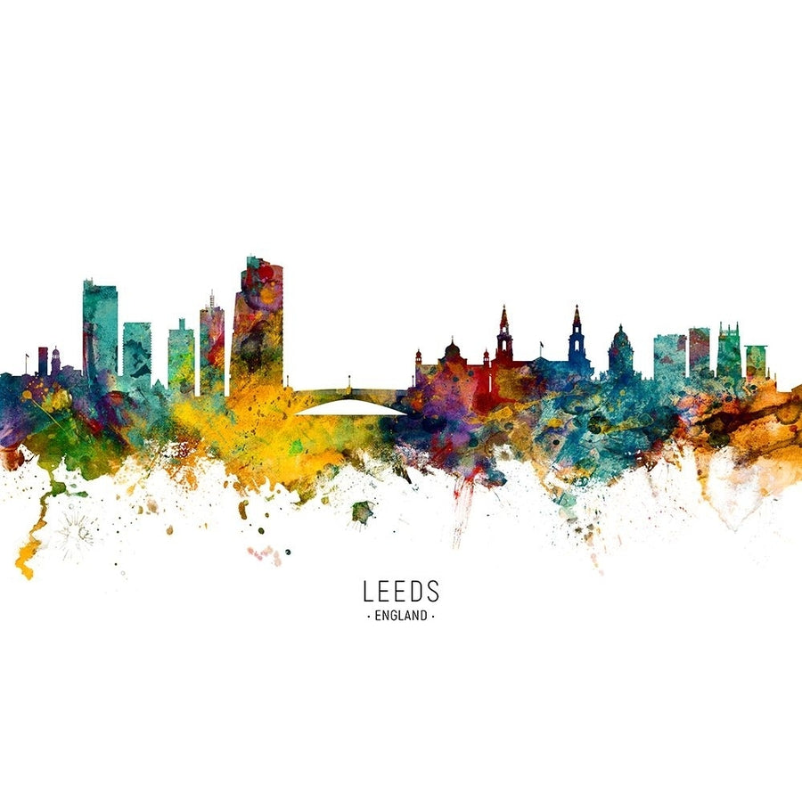 Leeds England Skyline Poster Print - Michael Tompsett-VARPDX2501629 Image 1