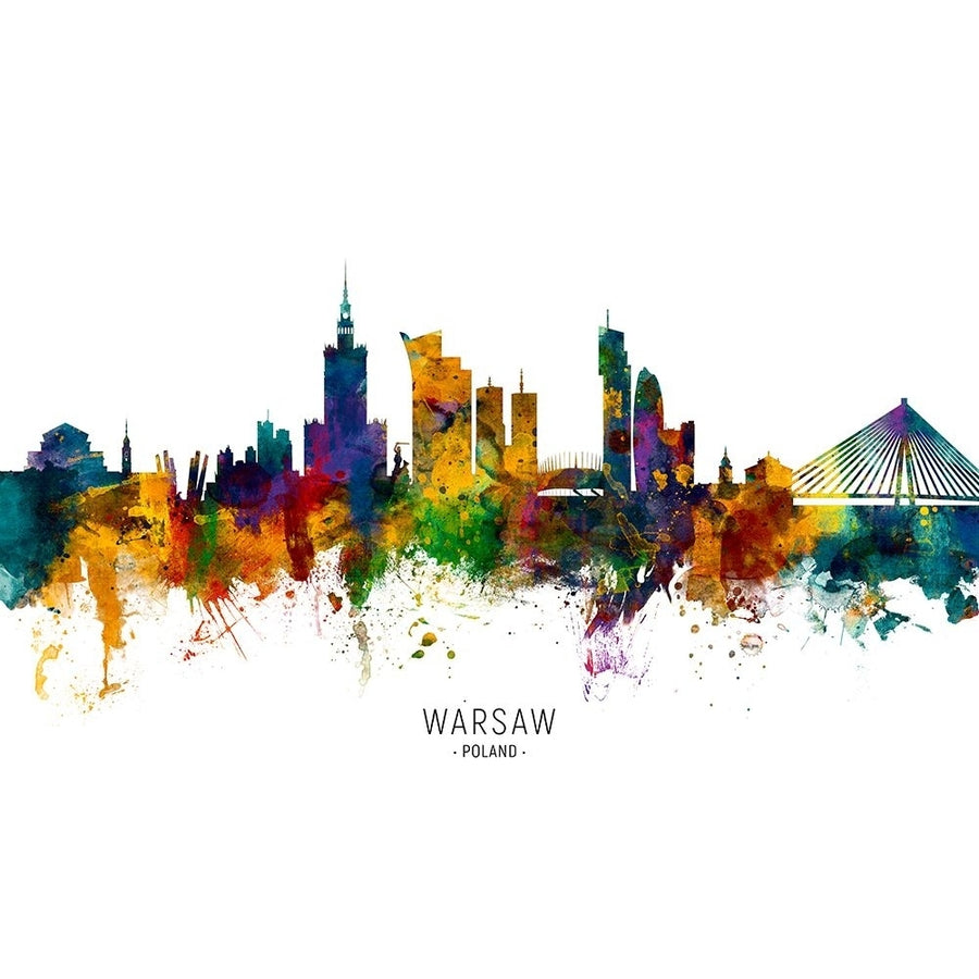 Warsaw Poland Skyline Poster Print - Michael Tompsett-VARPDX2501502 Image 1