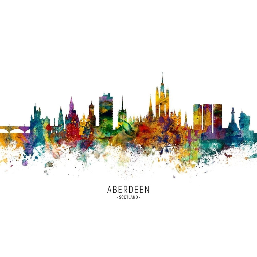 Aberdeen Scotland Skyline Poster Print - Michael Tompsett-VARPDX2501673 Image 1