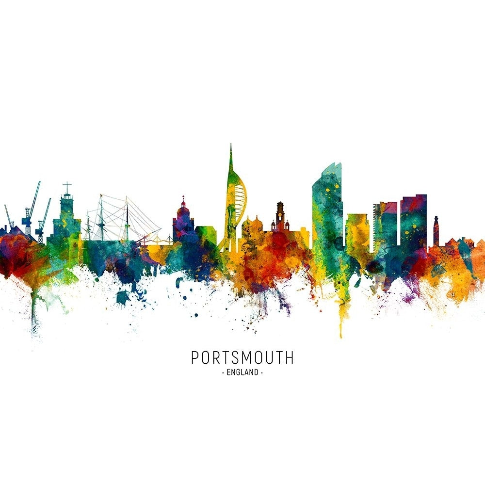 Portsmouth England Skyline Poster Print - Michael Tompsett-VARPDX2501628 Image 1