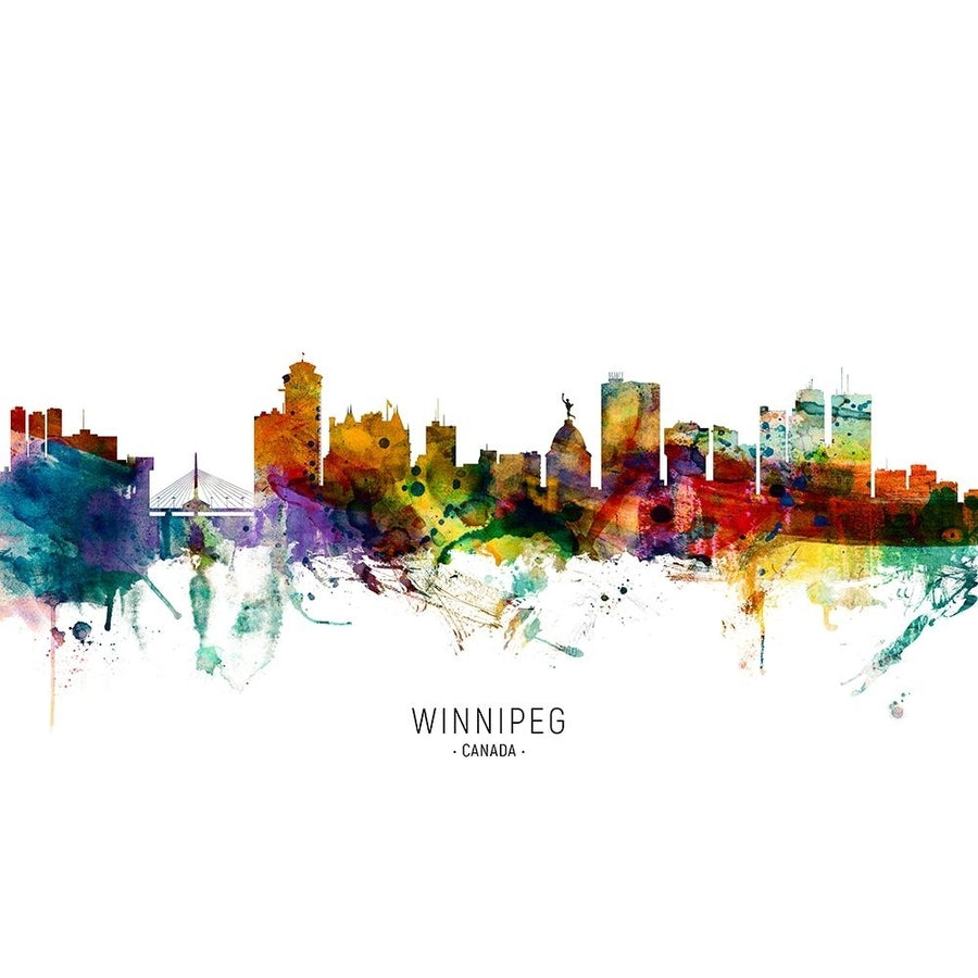 Winnipeg Canada Skyline Poster Print - Michael Tompsett-VARPDX2501769 Image 1