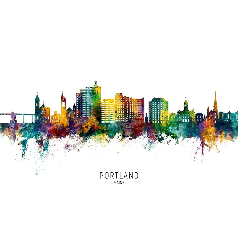 Portland Maine Skyline Poster Print - Michael Tompsett-VARPDX2502580 Image 1