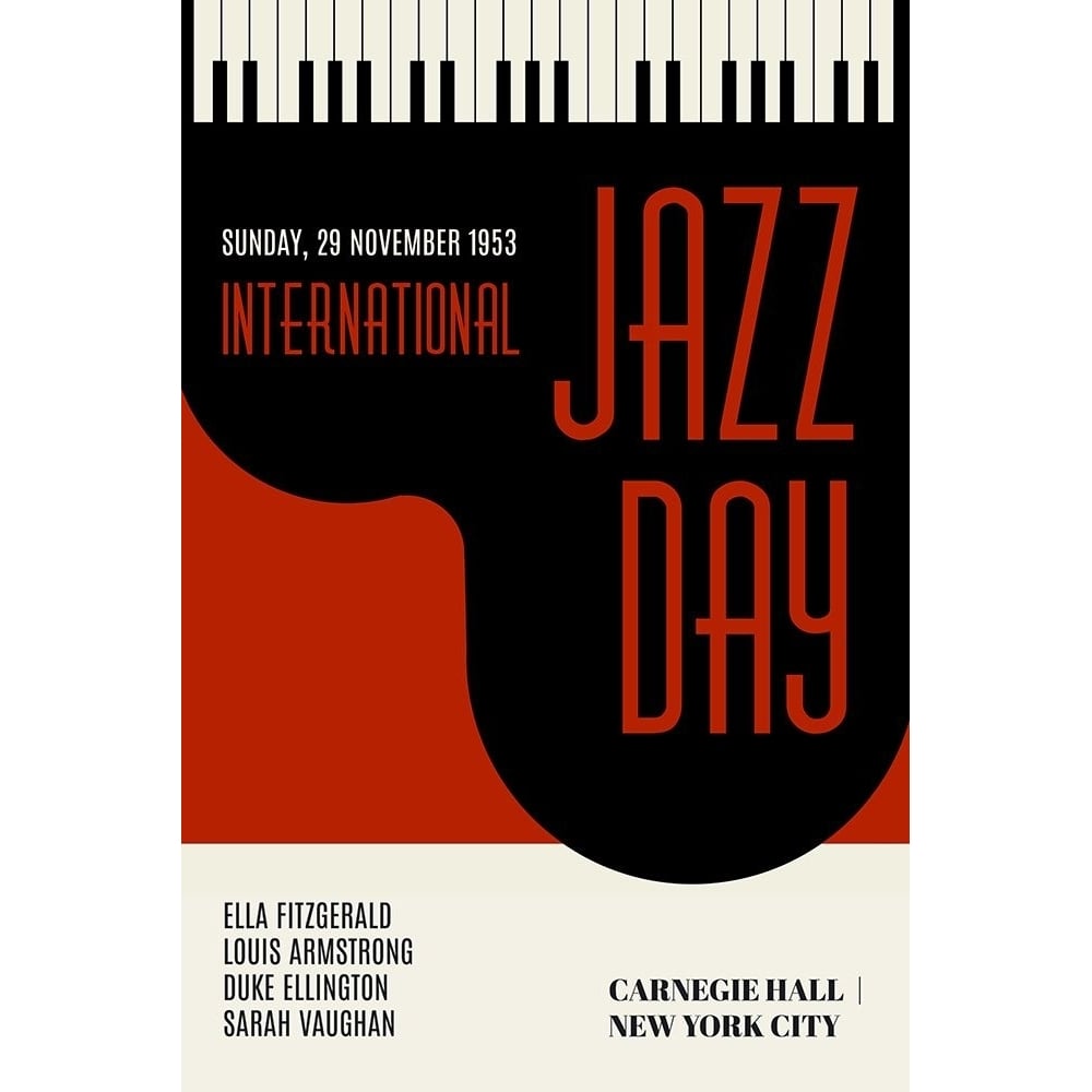 Jazzy Days Dark Red Poster Print - Kubistika-VARPDX2512513 Image 1