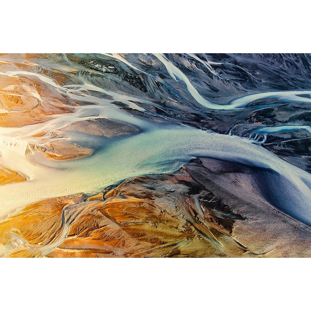 Natures Artistry: Glacier Rivers At Dusk Poster Print - Wei Dai-VARPDX2537612 Image 1