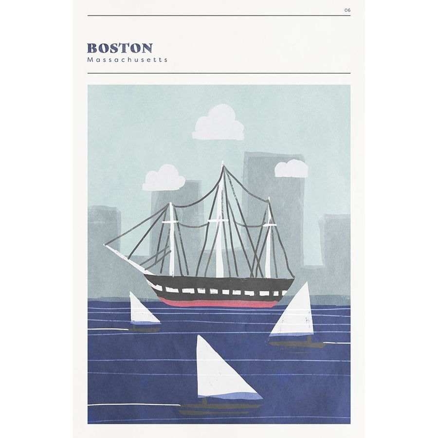 Mid Century City - Boston Poster Print - Art Group Circle-VARPDX2559056 Image 1