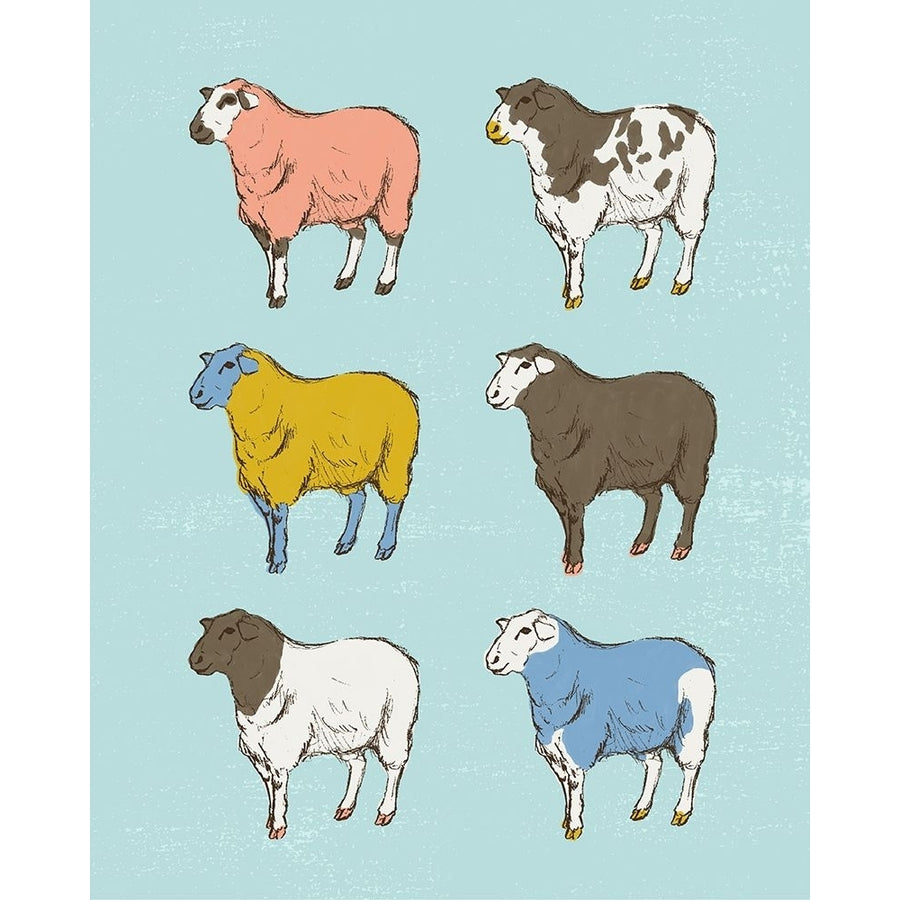 Mid Century Farm - Sheep - Neutral Poster Print - Art Group Circle-VARPDX2555342 Image 1