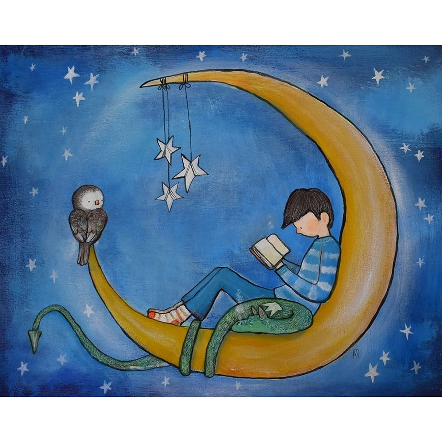 Boyreadingonmoon Poster Print - Andrea Doss-VARPDX2593122 Image 1