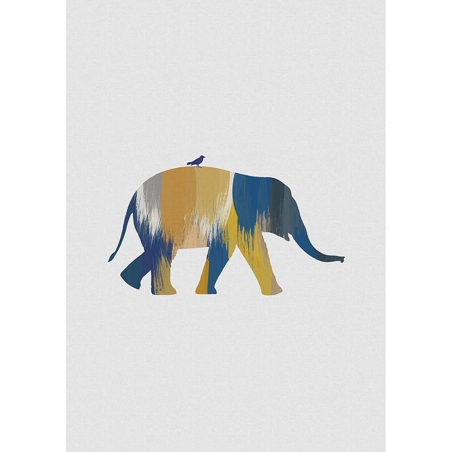 Blue A Yellow Elephant Poster Print - Studio Orara-VARPDX2593804 Image 1