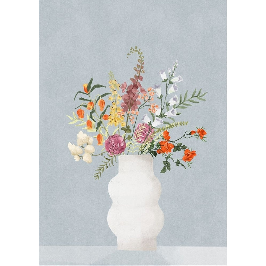 Flowers In Vase Blue Poster Print - Goed Blauw-VARPDX2601732 Image 1