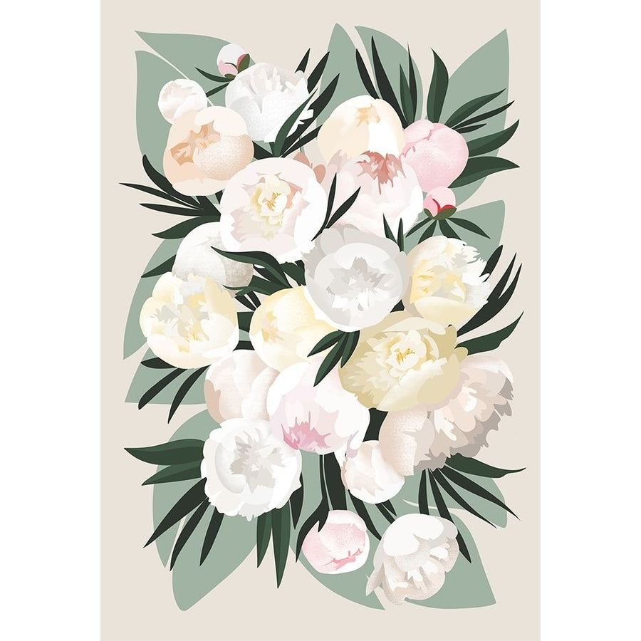 Dara Bouquet With Leaves And Peonies Poster Print - Blursbyai Rosana Laiz-VARPDX2613388 Image 1