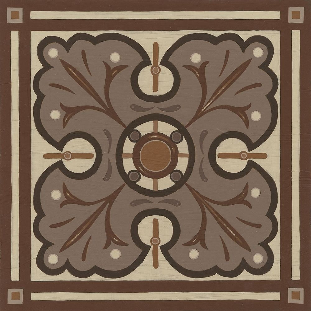 Piazza Tile in Brown IV Poster Print - June Erica Vess-VARPDX26225D Image 1