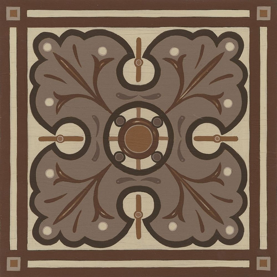 Piazza Tile in Brown IV Poster Print - June Erica Vess-VARPDX26225D Image 1