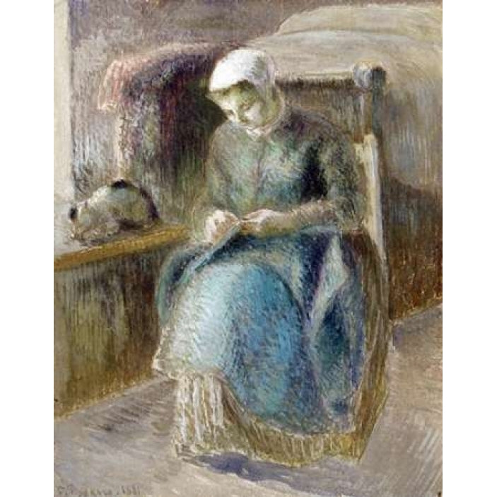 Woman Sewing Poster Print by Camille Pissarro-VARPDX265360 Image 2