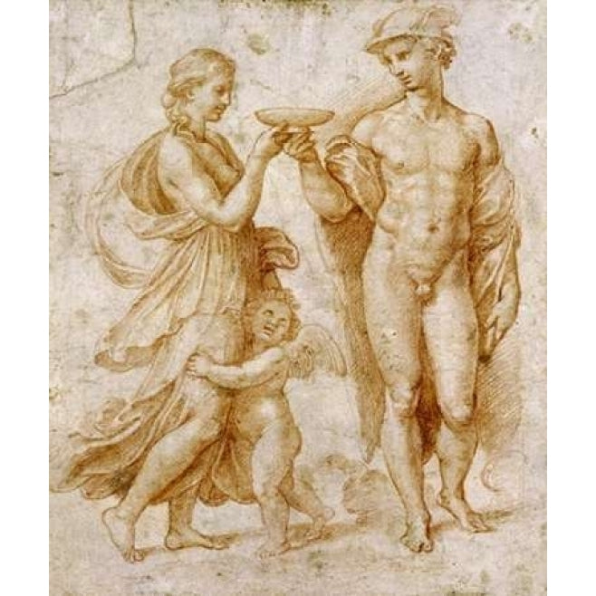 Mercury Offering The Cup of Immortality To Psyche Poster Print by Raphael -VARPDX265383 Image 1