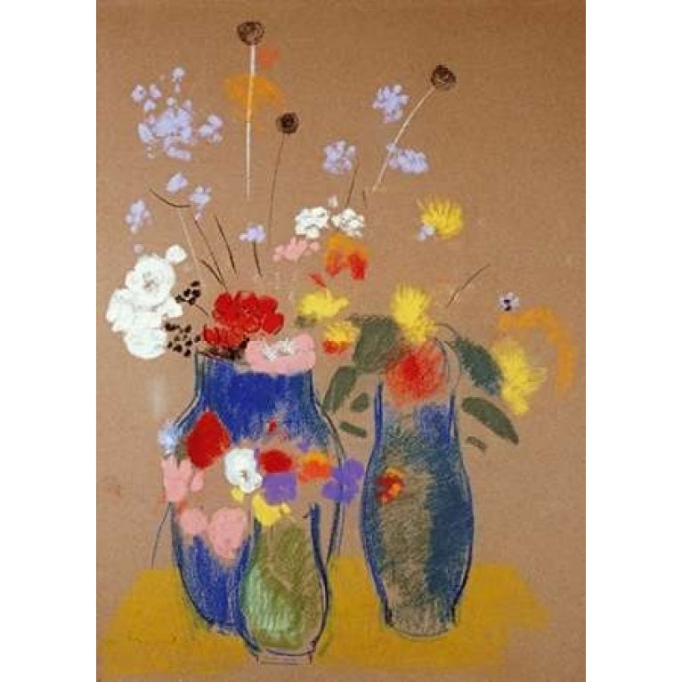 Three Vases of Flowers Poster Print by Odilion Redon-VARPDX265397 Image 1