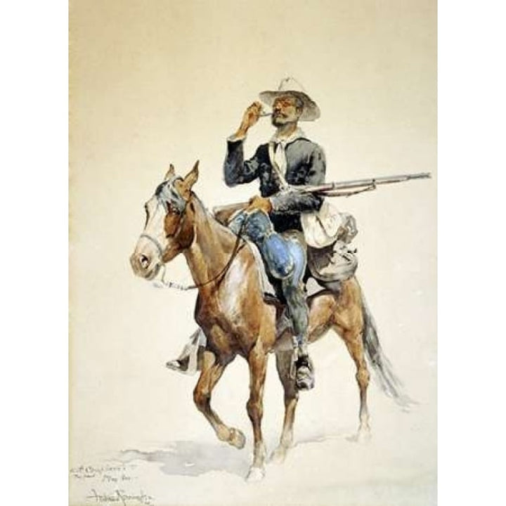 A Mounted Infantryman Poster Print by Frederic Remington-VARPDX265407 Image 2