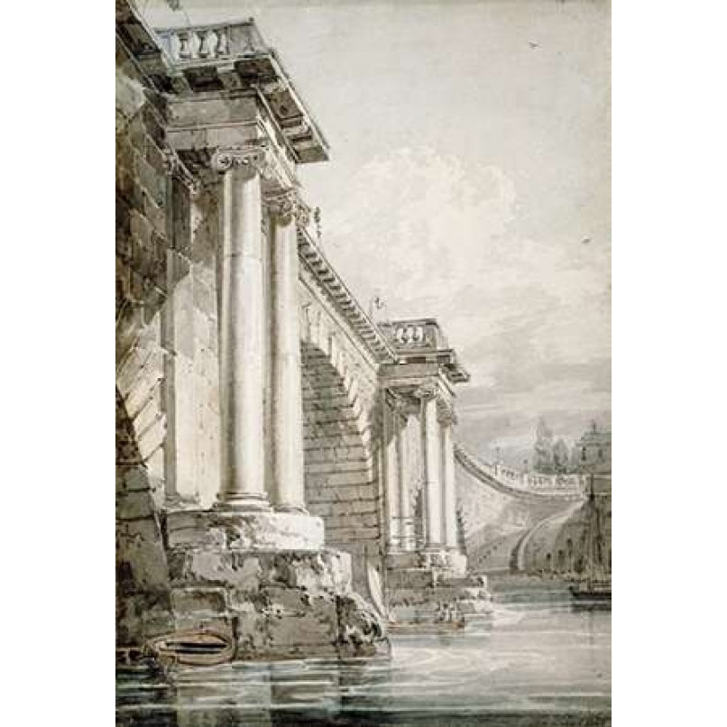 Old Blackfriars Bridge London Poster Print by Joseph M.W. Turner-VARPDX265666 Image 1