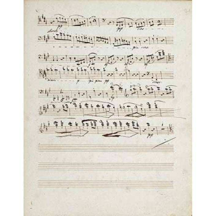 Manuscripts of The Quartet In a Minor Opus 132 Poster Print by Ludwig Van Beethoven-VARPDX265712 Image 1