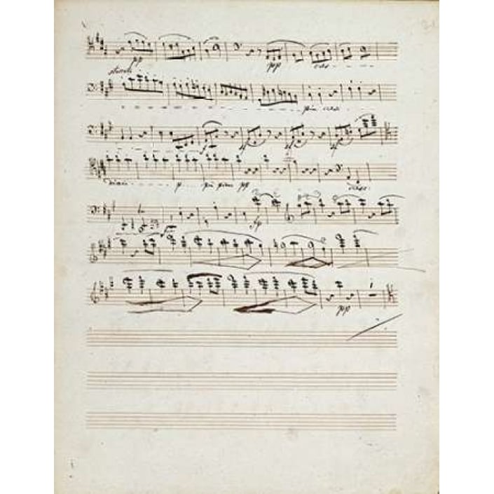 Manuscripts of The Quartet In a Minor Opus 132 Poster Print by Ludwig Van Beethoven-VARPDX265712 Image 2