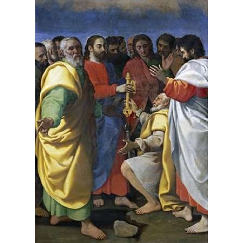 Christs Charge To Saint Peter Poster Print by Giuseppe Vermiglio-VARPDX265770 Image 1