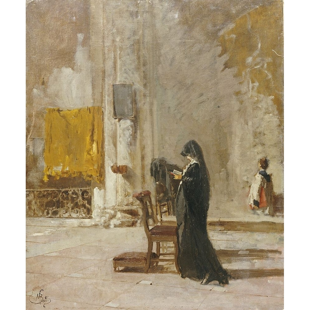 A Lady Praying In Church Poster Print - Mose Bianchi-VARPDX265934 Image 1